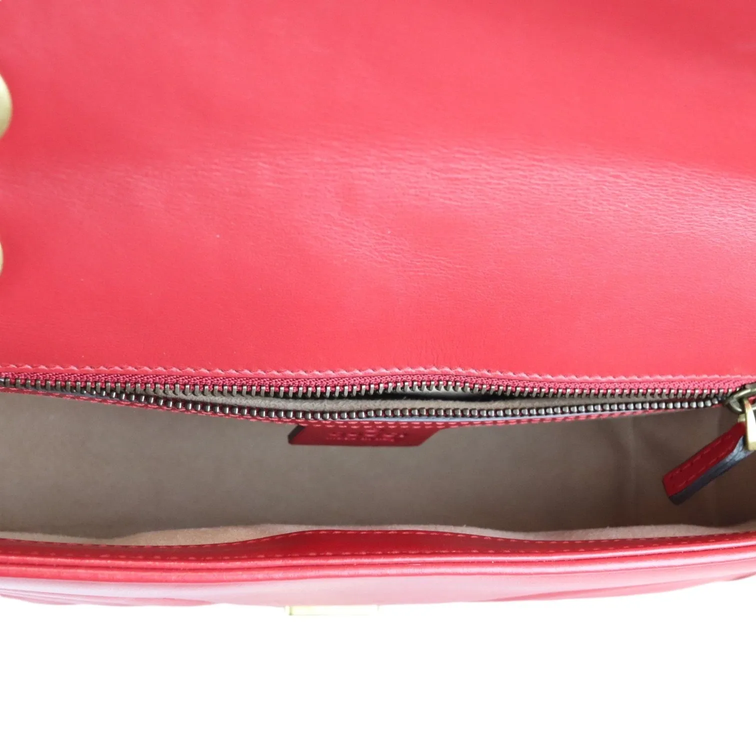 GUCCI GG Marmont Small Calfskin Matelasse Red GHW
