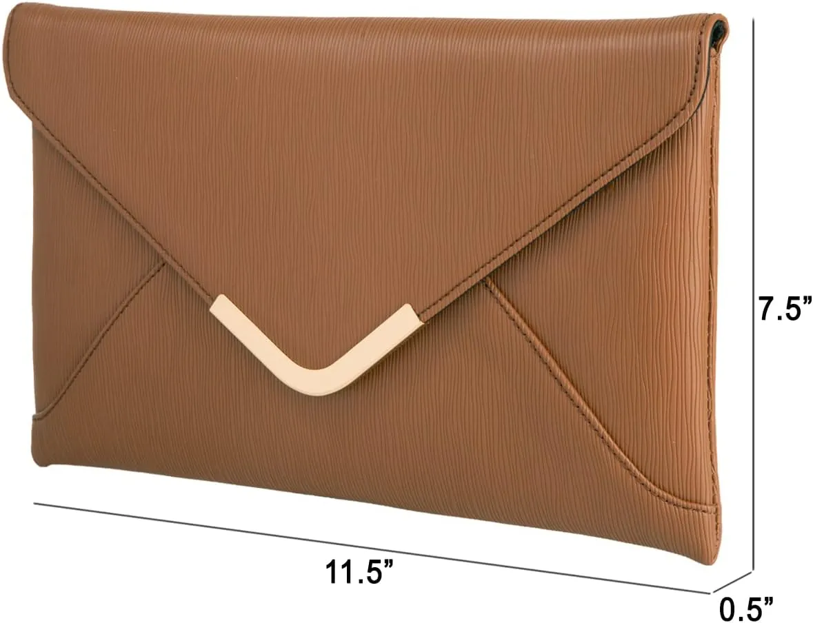 JNB Faux Leather Envelope Clutch Purse
