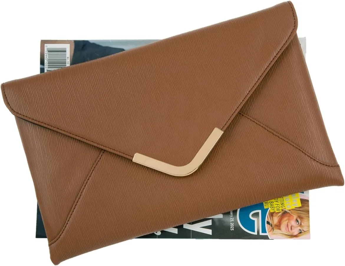JNB Faux Leather Envelope Clutch Purse