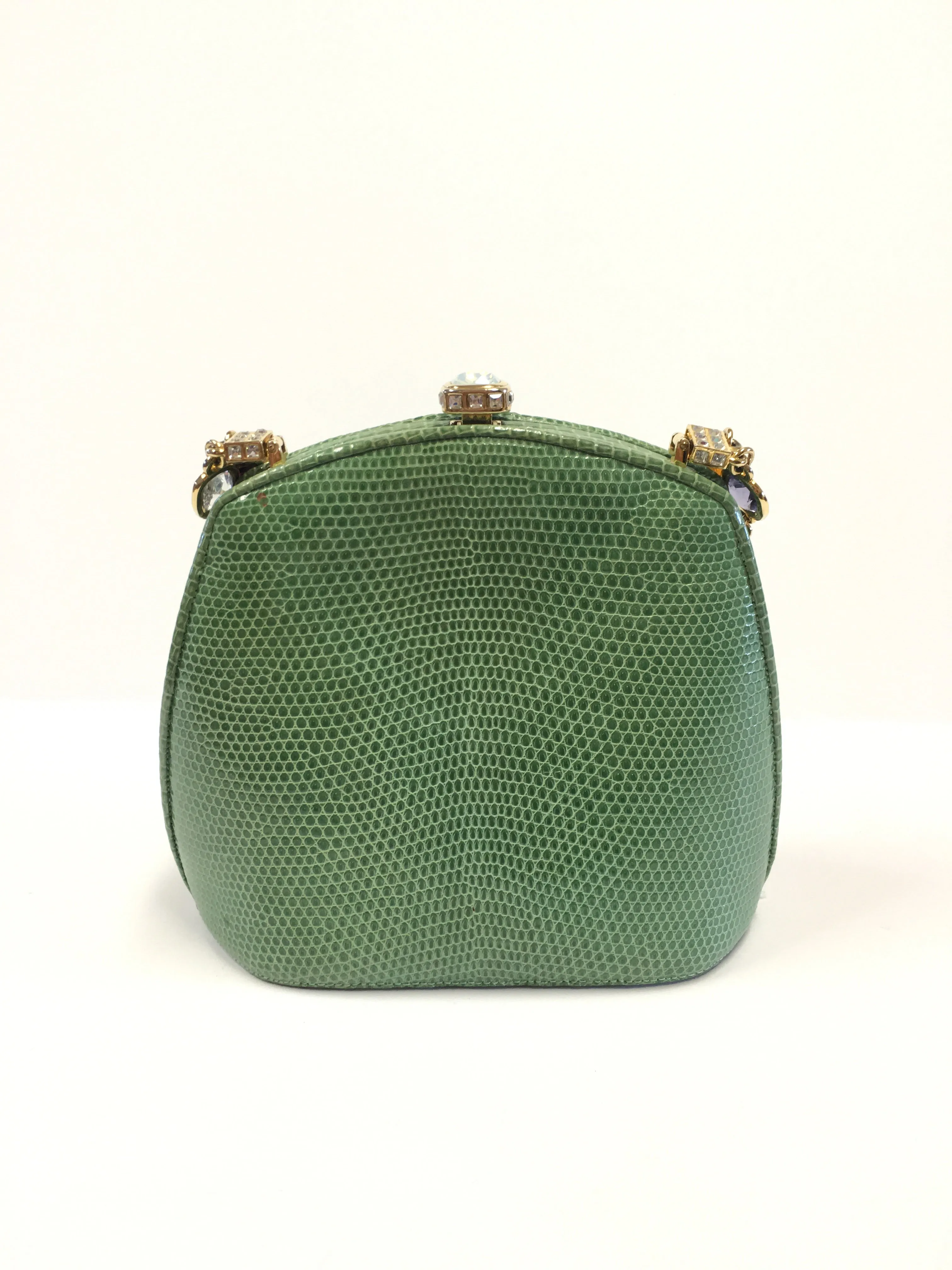 JUDITH LEIBER LIZARD EVENING CLUTCH JEWEL LINK CHAIN