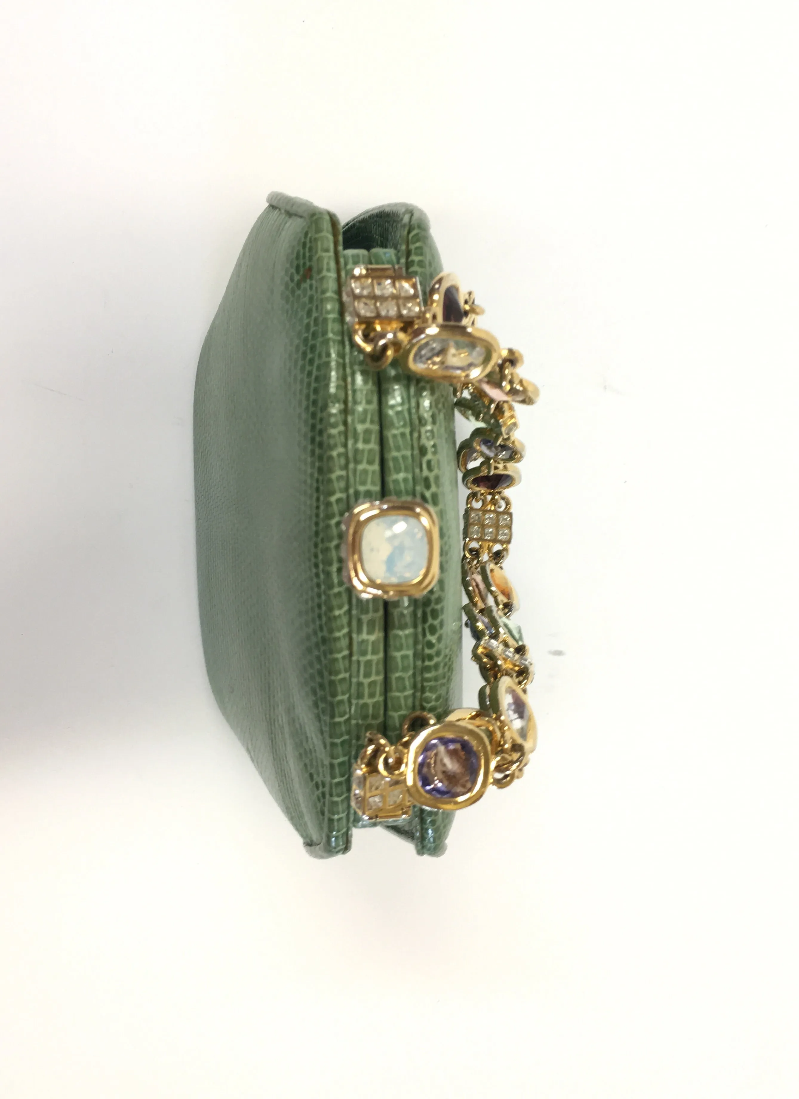 JUDITH LEIBER LIZARD EVENING CLUTCH JEWEL LINK CHAIN