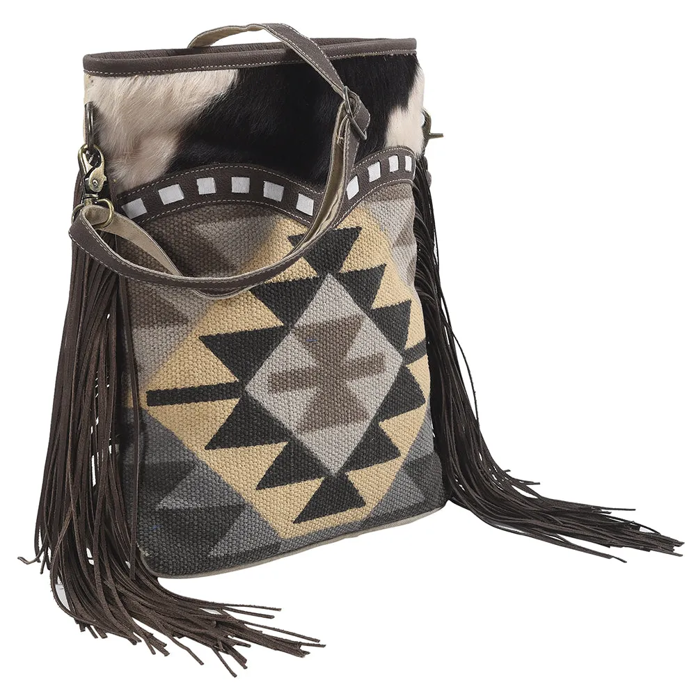 KB267 - KB267 -MESSENGER Real Cowhide Leather and Upcycled Canvas Ladies Bag 13 x 15 KB267 - KB267