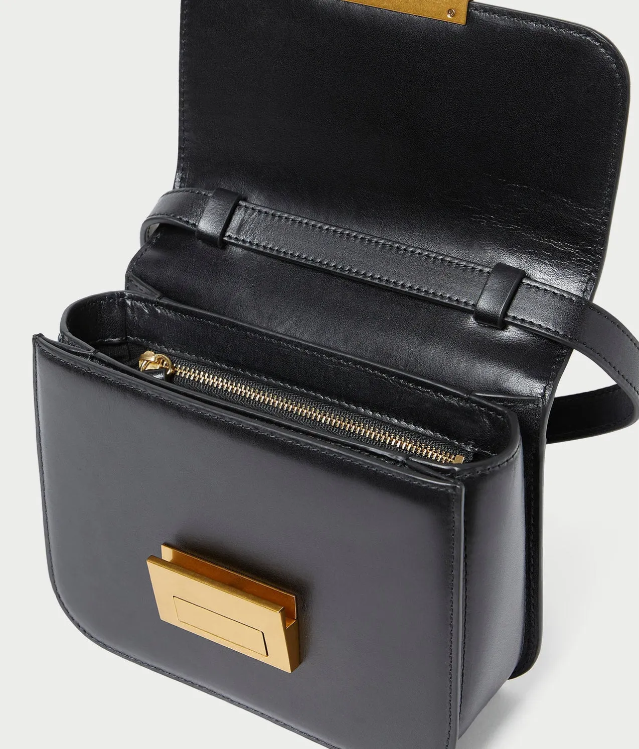 'Loeffler Randall' Desi Black Leather Crossbody