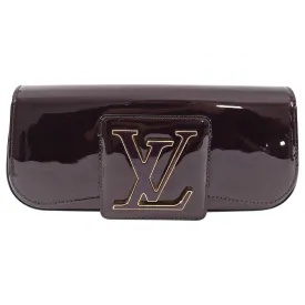 Louis Vuitton Vernis Amarante Patent Logo Sobe Clutch Bag