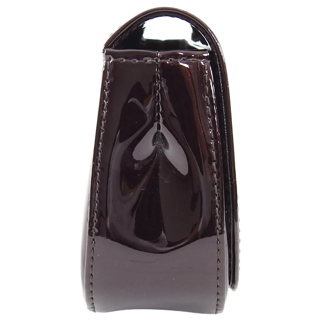 Louis Vuitton Vernis Amarante Patent Logo Sobe Clutch Bag