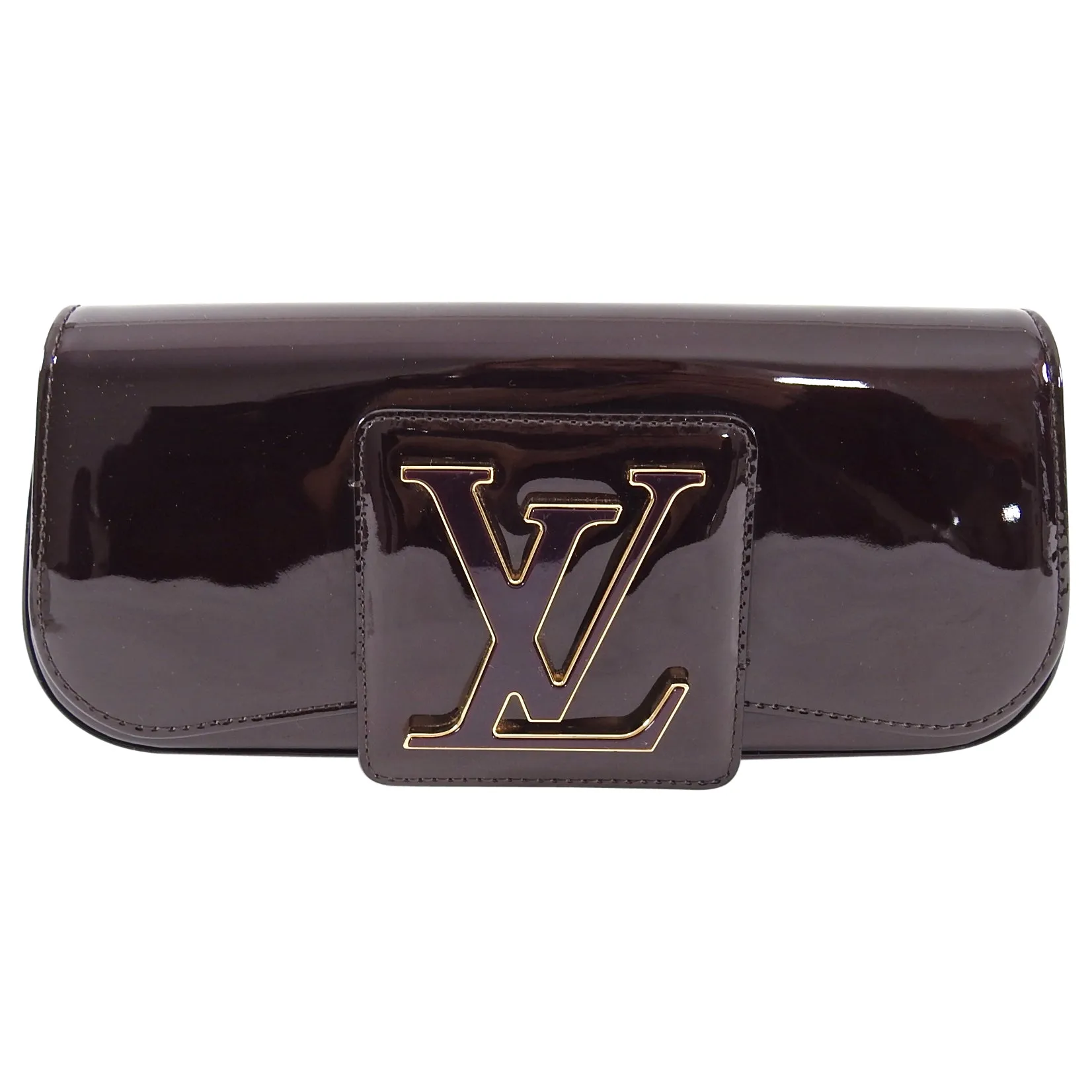 Louis Vuitton Vernis Amarante Patent Logo Sobe Clutch Bag