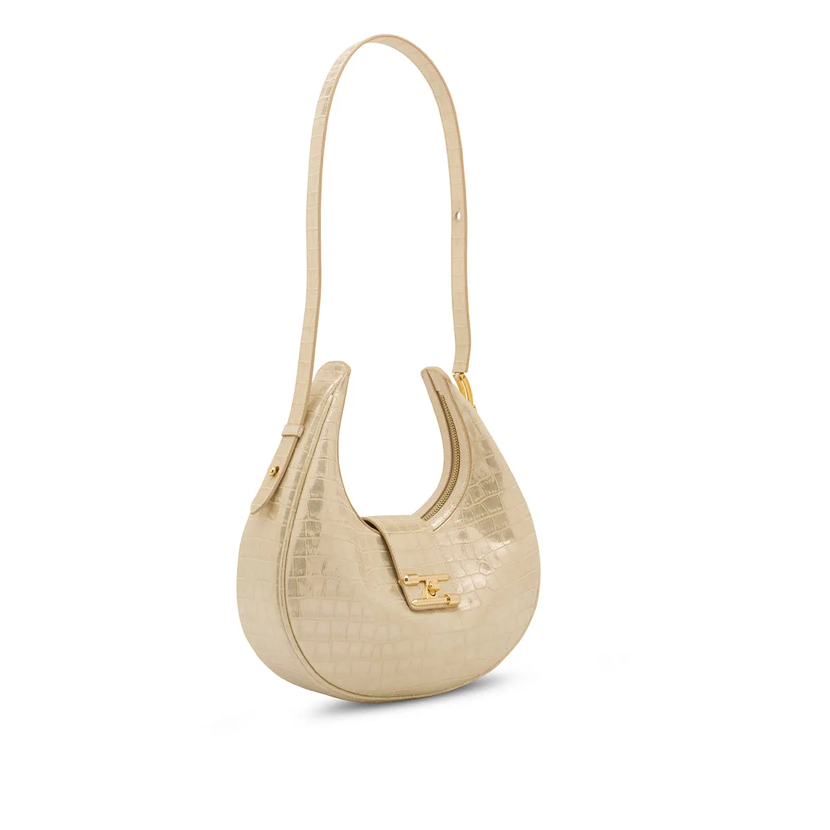 Luna in Croc Print Gold