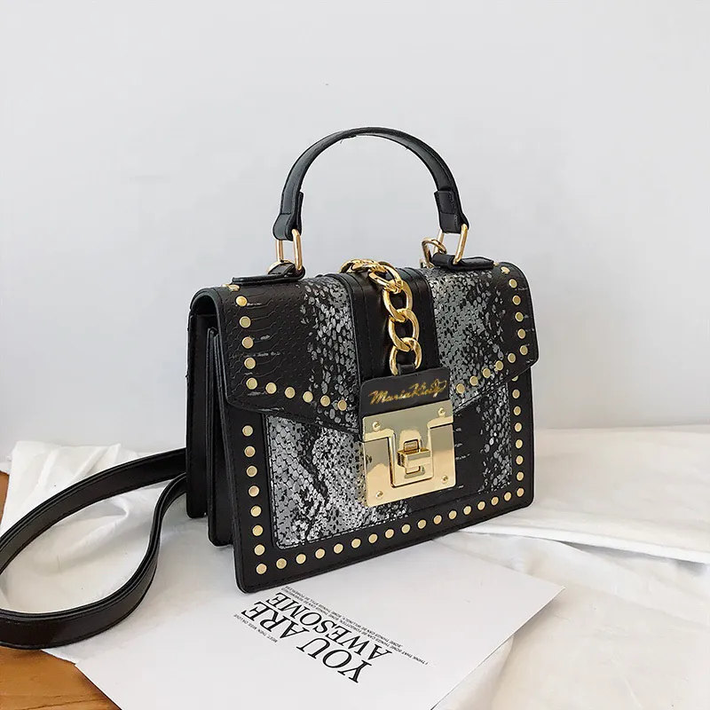 MariaKinz Fashion Bag: Square Crossbody/Shoulder with Top Handle Blue Bag