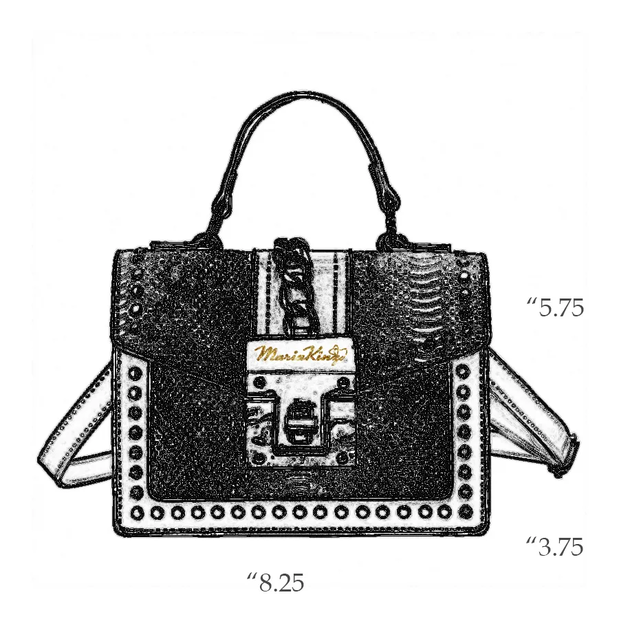 MariaKinz Fashion Bag: Square Crossbody/Shoulder with Top Handle Blue Bag