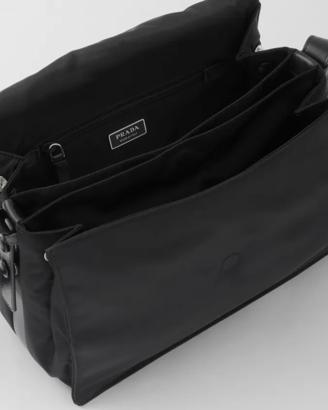Medium padded re-nylon shoulder bag