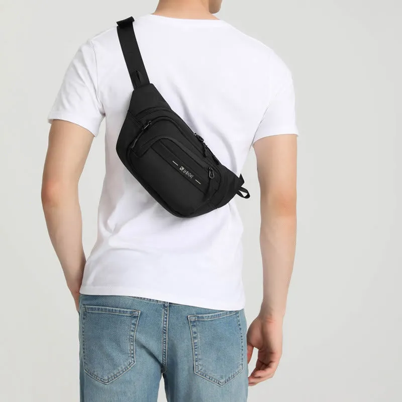 Men's Portable Waist Bag Simple Casual Adjustable Large Capacity Waterproof Belt Messenger Bag