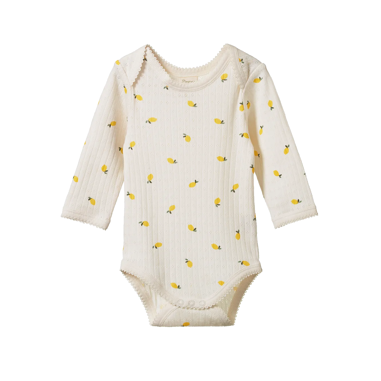 Nature Baby Long Sleeve Bodysuit Pointelle - Lemon Print