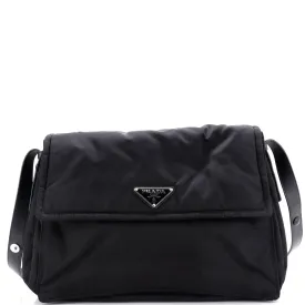 Padded Flap Shoulder Bag Re-Nylon Large