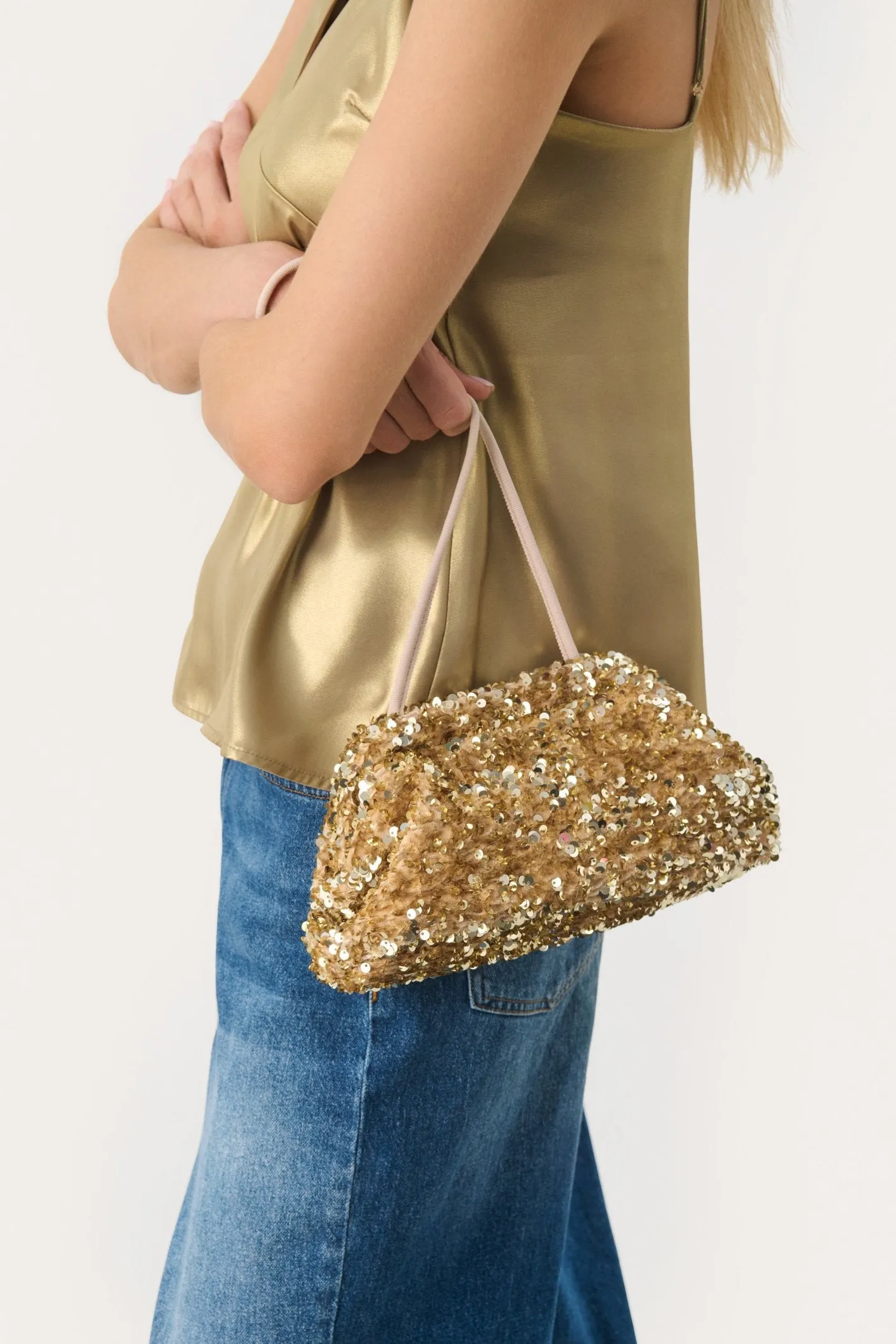 Part Two Dalina Gold Sequin Bag 30309157