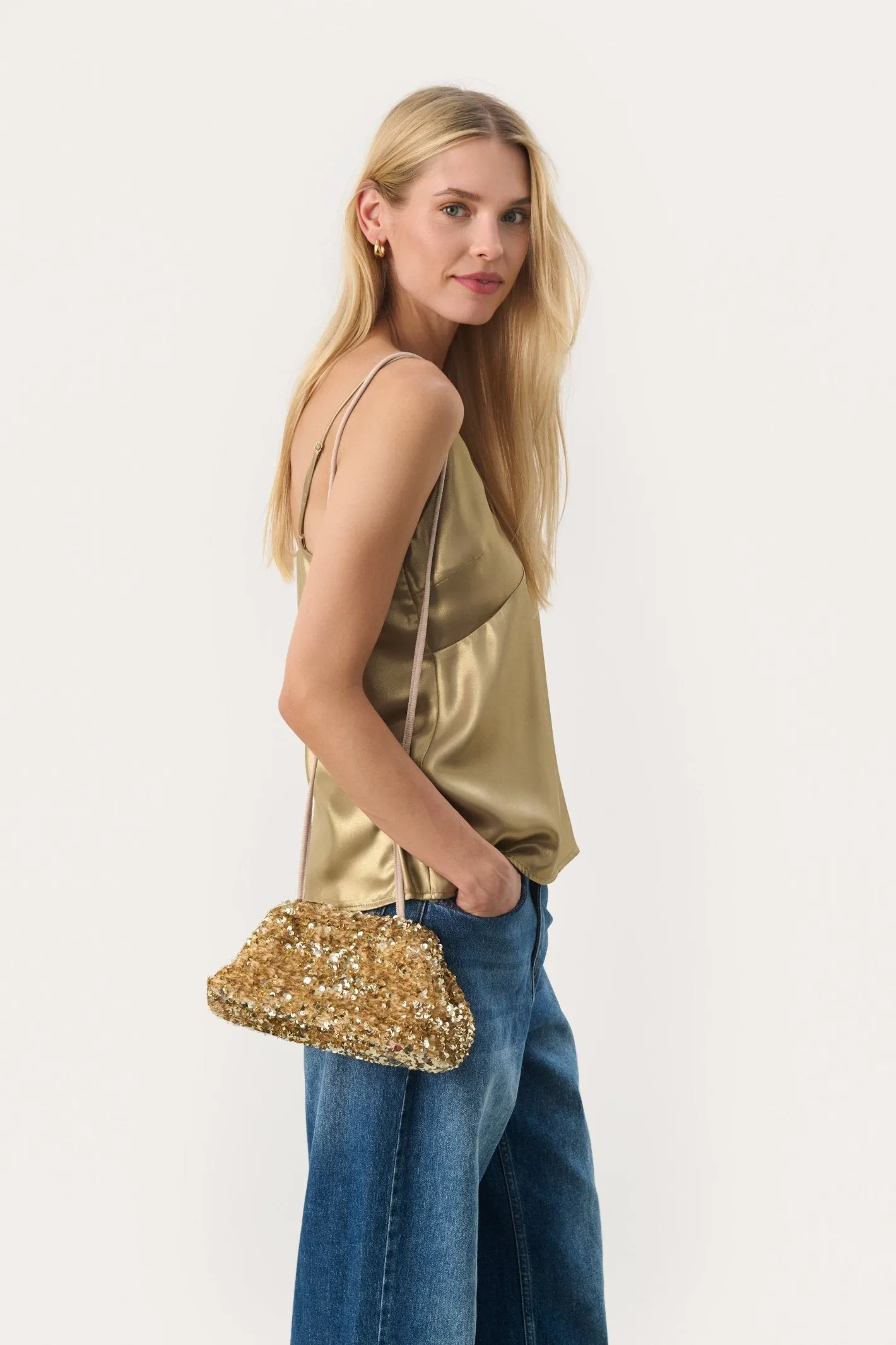 Part Two Dalina Gold Sequin Bag 30309157