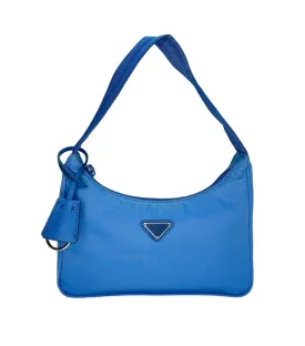 Prada  Re-edition 2000 Blue Shoulder bag in Nylon, Silver Hardware S2404008VZ