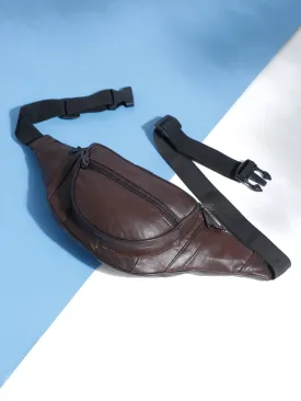 Teakwood Genuine Leather Brown Waist Pouch