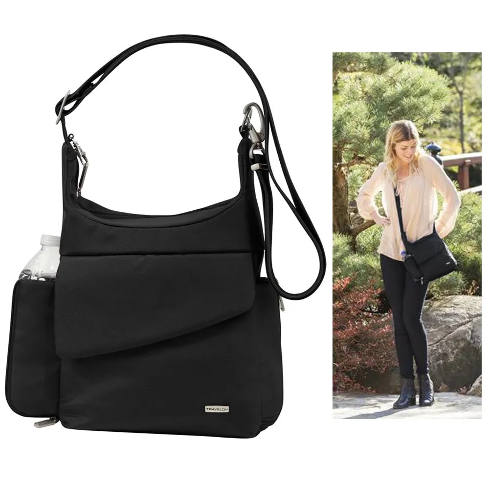 Travelon Anti-Theft Classic Messenger Bag Slim RFID Blocking Crossbody Purse