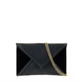 Trixie Black Plush Envelope Clutch Bag