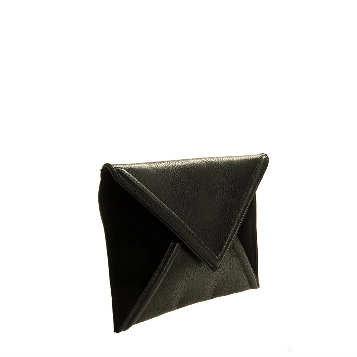 Trixie Black Plush Envelope Clutch Bag