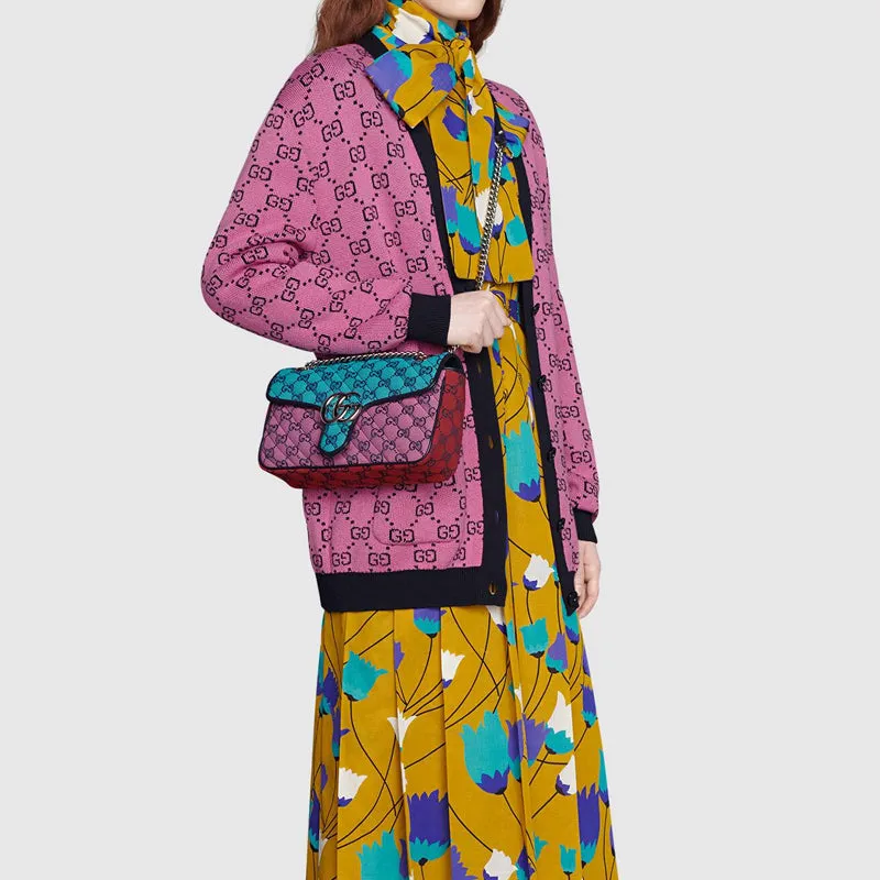 (WMNS) GUCCI GG Marmont Multicolor Leather Single-Shoulder Bag Small Multicolor