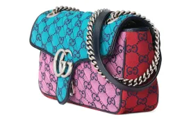 (WMNS) GUCCI GG Marmont Multicolor Leather Single-Shoulder Bag Small Multicolor